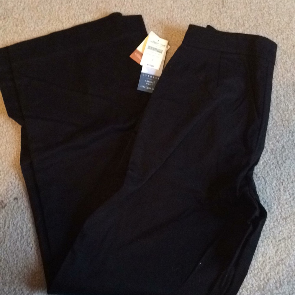 Coldwater Creek straight leg sateen pants.